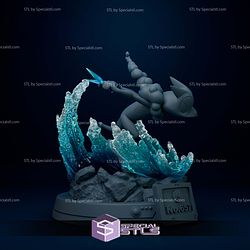 Frogadier Diorama Pokemon Digital STL Files