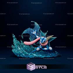 Greninja Simple Diorama Pokemon Digital STL Files