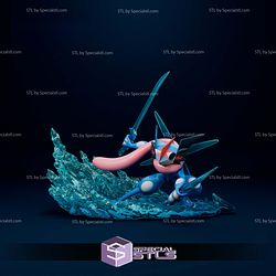 Greninja Simple Diorama Pokemon Digital STL Files