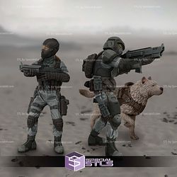 Sci-Fi Colonial Mercenaries STL Miniatures