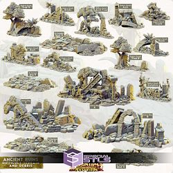 Terrain Essentials Exteriors Ancient Ruin Set Campaign STL Miniatures
