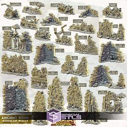 Terrain Essentials Exteriors Ancient Ruin Set Campaign STL Miniatures