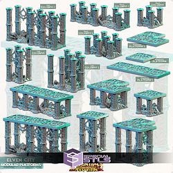 Terrain Essentials Exteriors Elven City Campaign STL Miniatures
