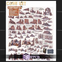 Terrain Essentials Exteriors Town Ruins Set Campaign STL Miniatures