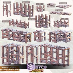 Terrain Essentials Exteriors Town Ruins Set Campaign STL Miniatures