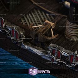 Corsair Coast Ship and House STL Miniatures