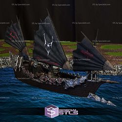 Corsair Coast Ship and House STL Miniatures