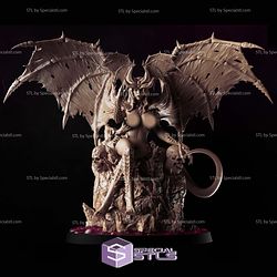 Succubus Queen on Throne Campaign STL Miniatures