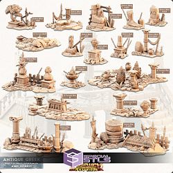 Terrain Essentials Exteriors Antique Greek Campaign STL Miniatures