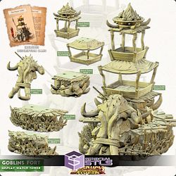 Terrain Essentials Exteriors Goblins Fort Campaign STL Miniatures