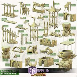 Terrain Essentials Exteriors Goblins Fort Campaign STL Miniatures