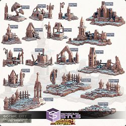 Terrain Essentials Exteriors Gothic City Campaign STL Miniatures