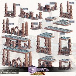 Terrain Essentials Exteriors Gothic City Campaign STL Miniatures
