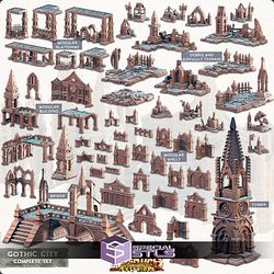 Terrain Essentials Exteriors Gothic City Campaign STL Miniatures