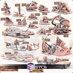 Terrain Essentials Exteriors Pirate Harbor Campaign STL Miniatures