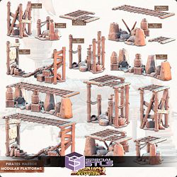 Terrain Essentials Exteriors Pirate Harbor Campaign STL Miniatures