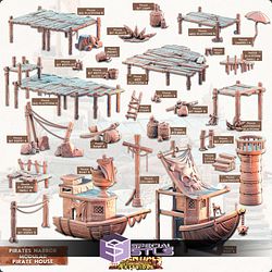 Terrain Essentials Exteriors Pirate Harbor Campaign STL Miniatures