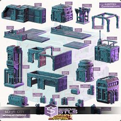 Terrain Essentials Exteriors Scifi City Campaign STL Miniatures