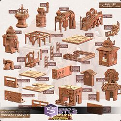 Terrain Essentials Exteriors Steampunk Workshop Campaign STL Miniatures