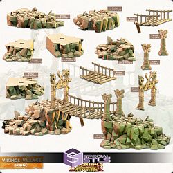 Terrain Essentials Exteriors Vikings Village Campaign STL Miniatures
