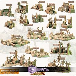 Terrain Essentials Exteriors Vikings Village Campaign STL Miniatures