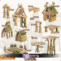 Terrain Essentials Exteriors Vikings Village Campaign STL Miniatures