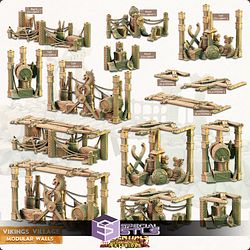 Terrain Essentials Exteriors Vikings Village Campaign STL Miniatures