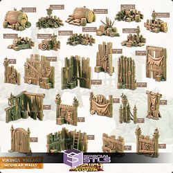 Terrain Essentials Exteriors Vikings Village Campaign STL Miniatures