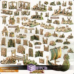 Terrain Essentials Exteriors Vikings Village Campaign STL Miniatures