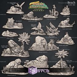 Terrain Essentials Nature Beach Terrain Campaign STL Miniatures