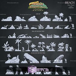Terrain Essentials Nature Beach Terrain Campaign STL Miniatures