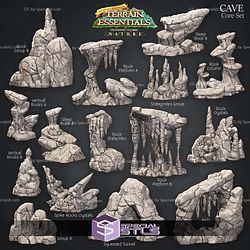 Terrain Essentials Nature Cave Terrain Campaign STL Miniatures