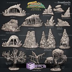 Terrain Essentials Nature Frostlands Terrain Campaign STL Miniatures