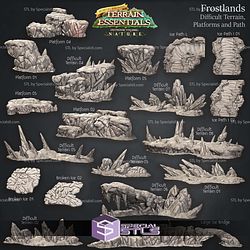 Terrain Essentials Nature Frostlands Terrain Campaign STL Miniatures
