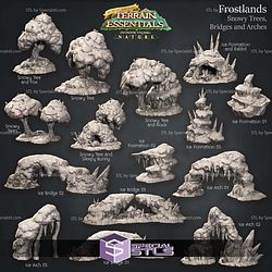 Terrain Essentials Nature Frostlands Terrain Campaign STL Miniatures