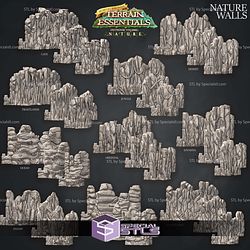 Terrain Essentials Nature Nature Wall Tiles Campaign STL Miniatures