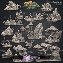 Terrain Essentials Nature Savanna Terrain Campaign STL Miniatures