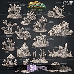 Terrain Essentials Nature Swamp Terrain Campaign STL Miniatures