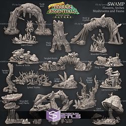 Terrain Essentials Nature Swamp Terrain Campaign STL Miniatures