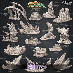Terrain Essentials Nature Volcano Terrain Campaign STL Miniatures