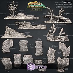Terrain Essentials Nature Volcano Terrain Campaign STL Miniatures