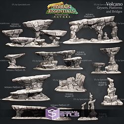 Terrain Essentials Nature Volcano Terrain Campaign STL Miniatures