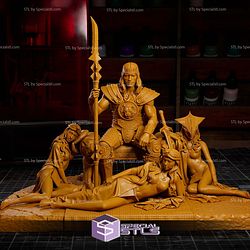Conan the Barbarian Armor with Girl Sculptures 3D Printing