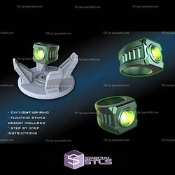 Green Lantern Ring with Levitating Stand STL Files