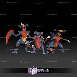 Pokemon STL Collection Gible Gabite Garchomp Evolution