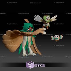 Pokemon STL Collection Rowlet Dartrix Decidueye