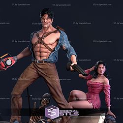 Ash William and Girl Diorama STL Files