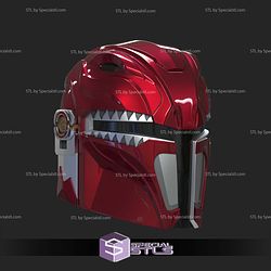 Cosplay STL Files Mandalorian Red Ranger Helmet