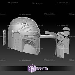 Cosplay STL Files Mandalorian White Ranger Helmet