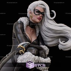 Black Cat Sitting Waiting STL Files